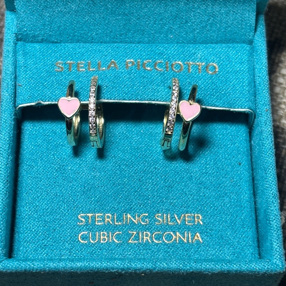 Stella Picciotto sterling silver small hoop earrings cubic zirconia small hoops